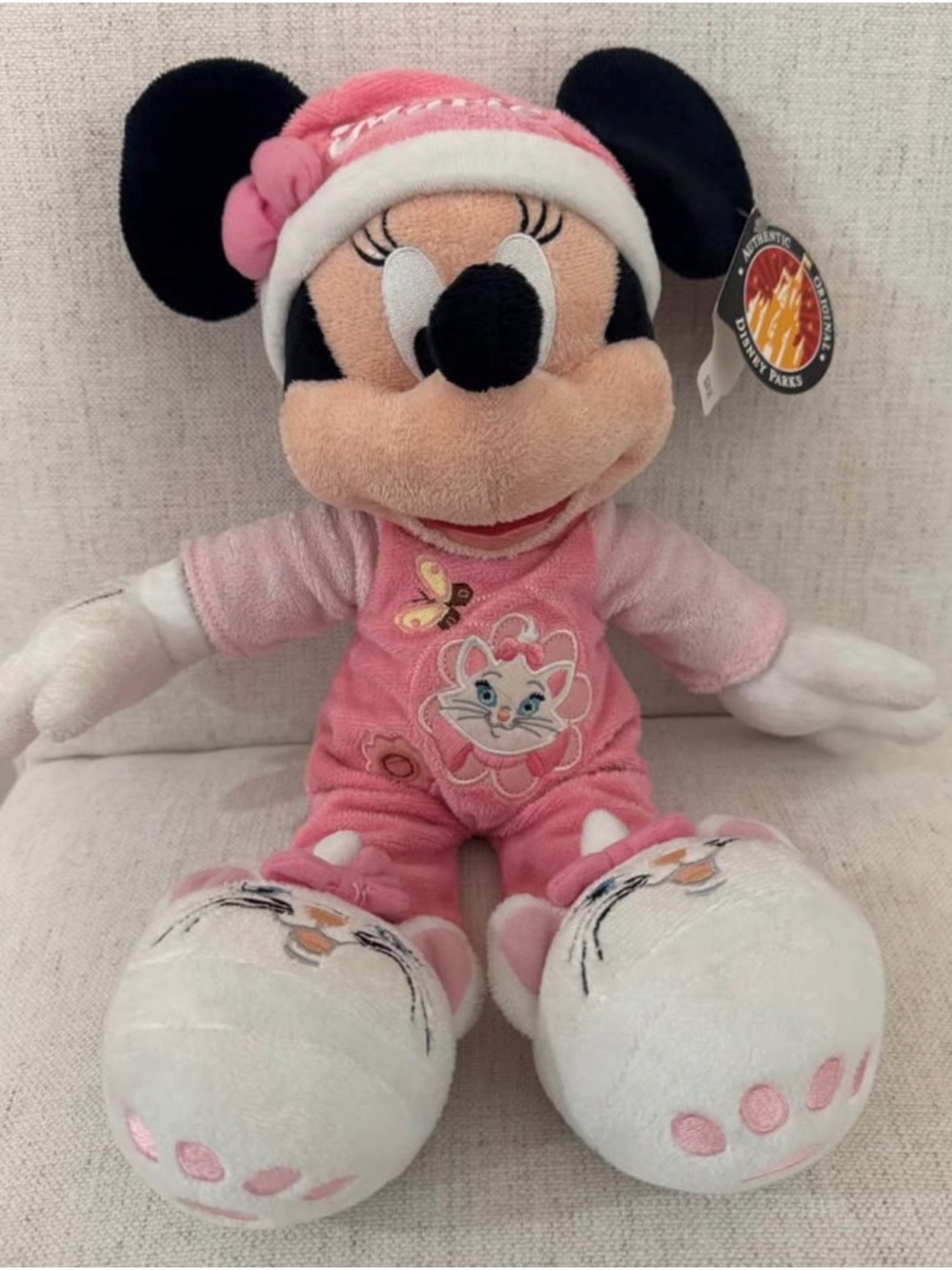 Disney Pink Minnie Mouse Plush in Pink Pajama Outfit